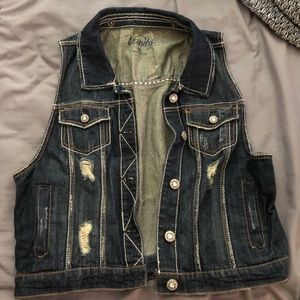 Like new dark wash denim vest!